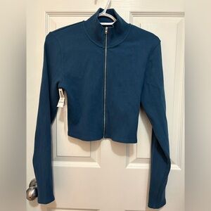 TNA Copley Nocturnal Blue Ribbed zip up